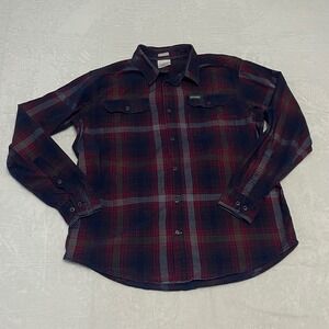 Columbia Men's Plaid Long Sleeve Button Up Shirt M Corduroy Flannel 100% Cotton